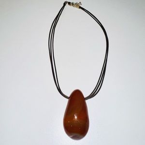 Brown Stone Rope Necklace